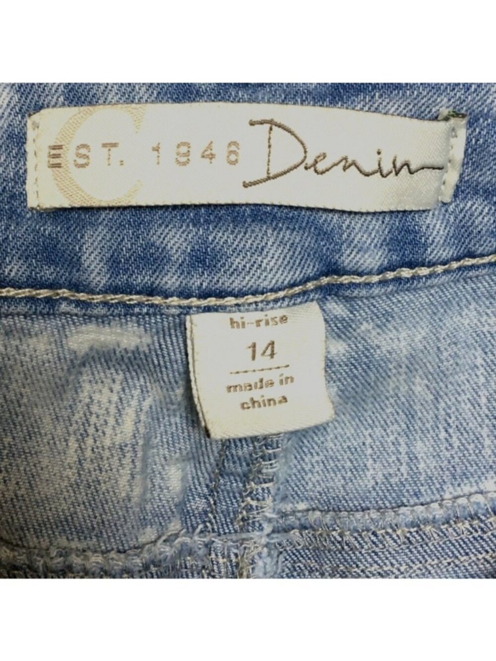 Est 1946 Cato Womens Denim Light Blue Distressed High-Rise Cropped Jeans Size 14 - Picture 5 of 6